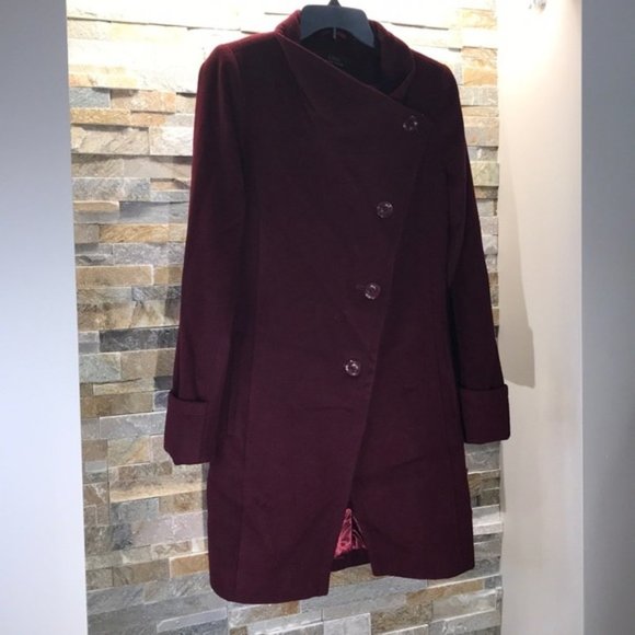 Trina Turk Fiona Asymmetrical Wool Blend Coat - Picture 4 of 10